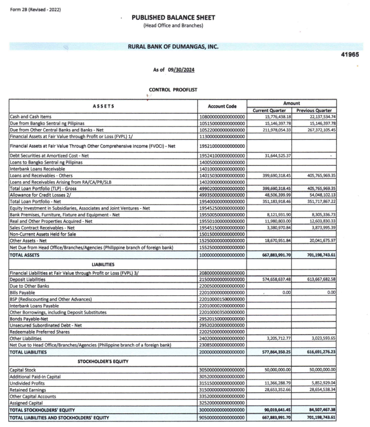 rb dumangas balance sheet 30 sep 2024